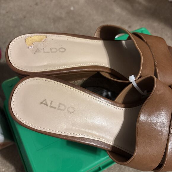 Aldo Wedge Brown Platform Sandals Shoes Size 37 US 6.5 Excellent Condition - Picture 3 of 7
